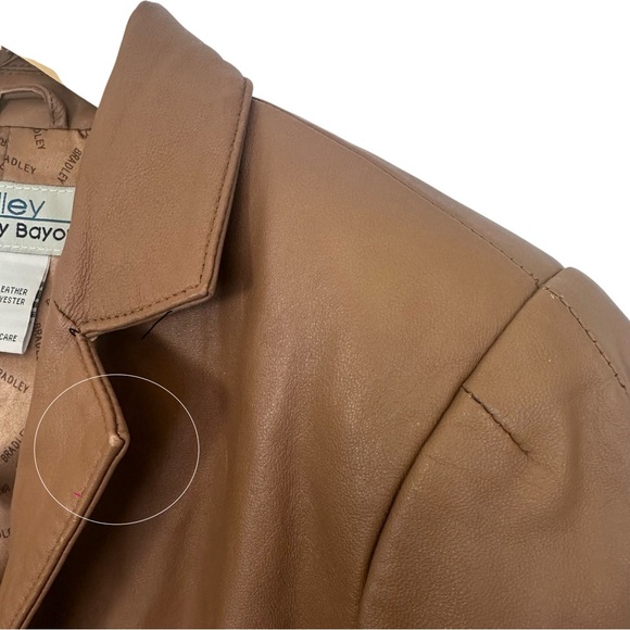 Bradley Bayou Jacket Small Brown 100% Genuine Leather Button-up - Picture 15 of 15